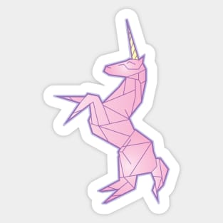 Origami Unicorn paper design Sticker